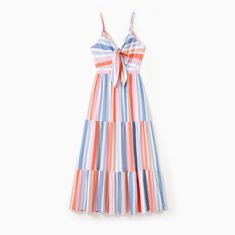 Patpat Women Colorful Stripe Camisole Maxi Dresses